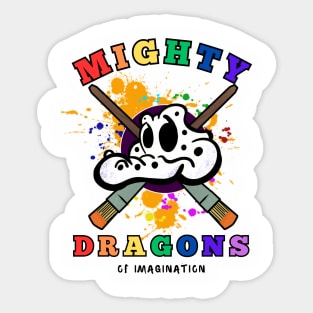 Mighty Dragons of Imagination (w/ text) Sticker